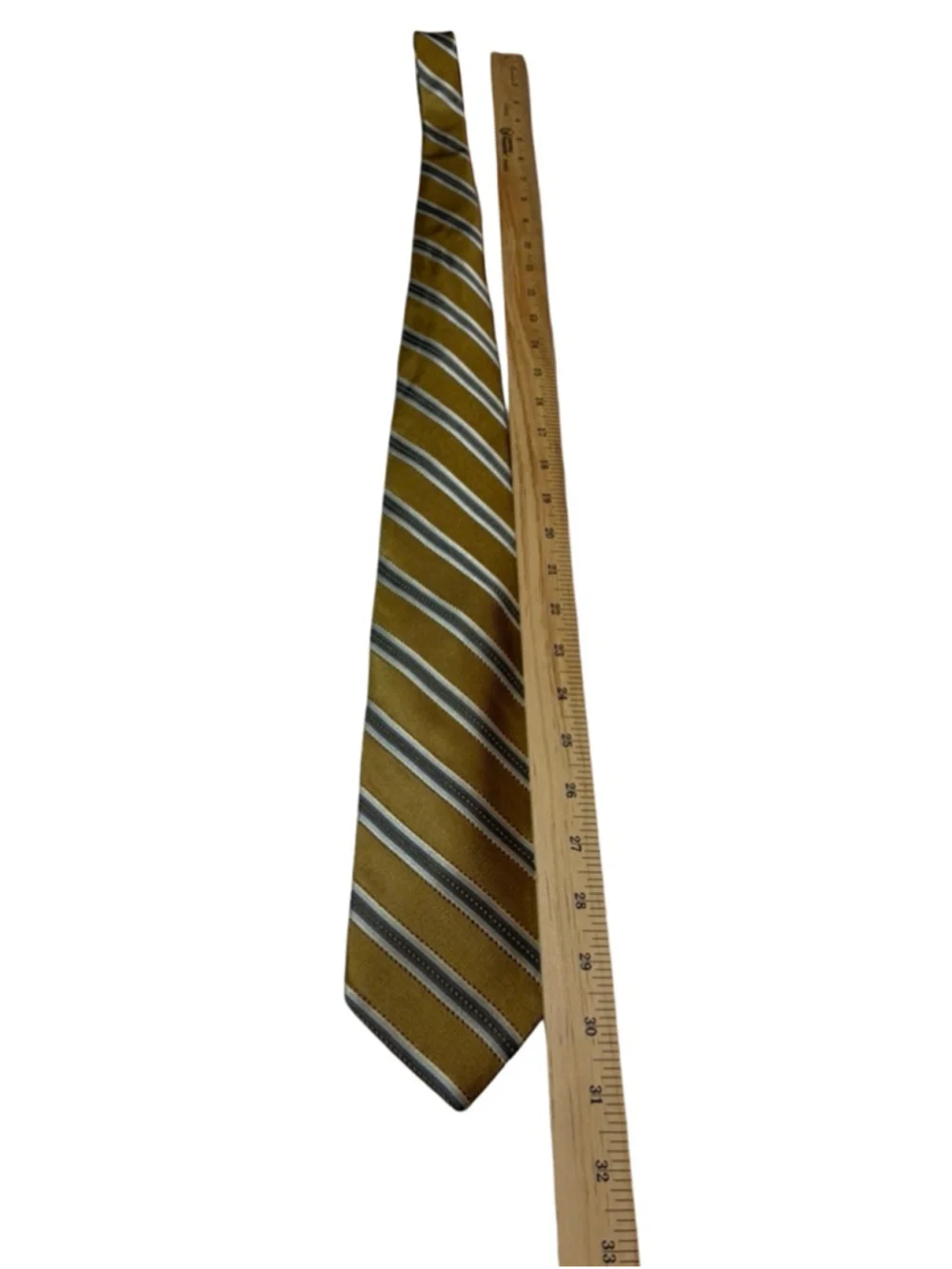 Joseph Abboud Silk Tie Gold Striped Diagonal Classic Italy Designer Luxury